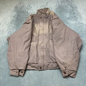 Vintage Rage Bomber Jacket Mens Medium Gray Long Sleeve Pockets Winter Wear